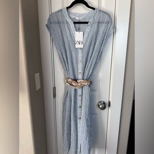Zara stripped belted dress - size large